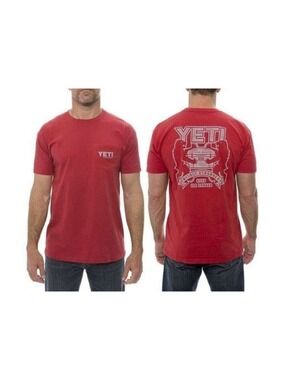 Yeti T Shirt Coolers 'Wildly Stronger' Pocket Short Sleeve Size XXL Red Y2K